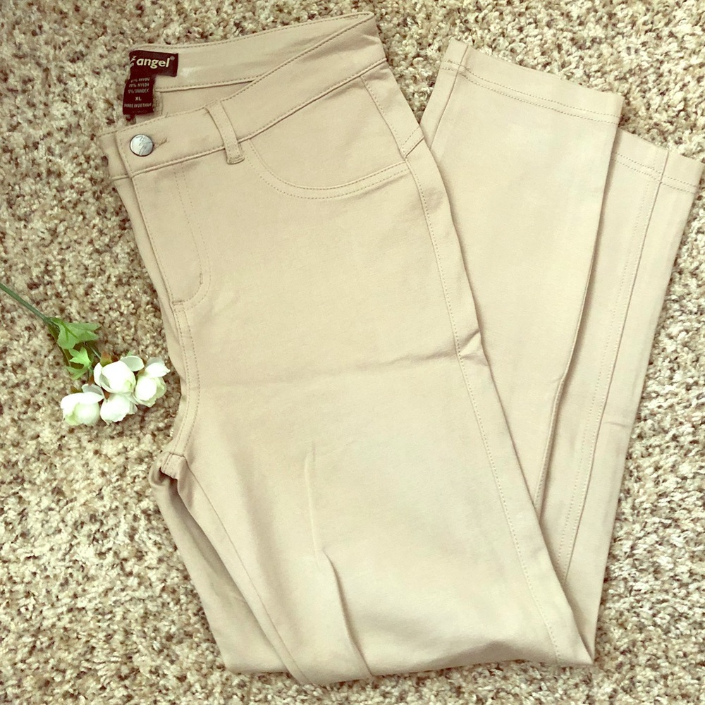 🦉Like an Angel Tan Stretch Skinny Pants XL NWOT